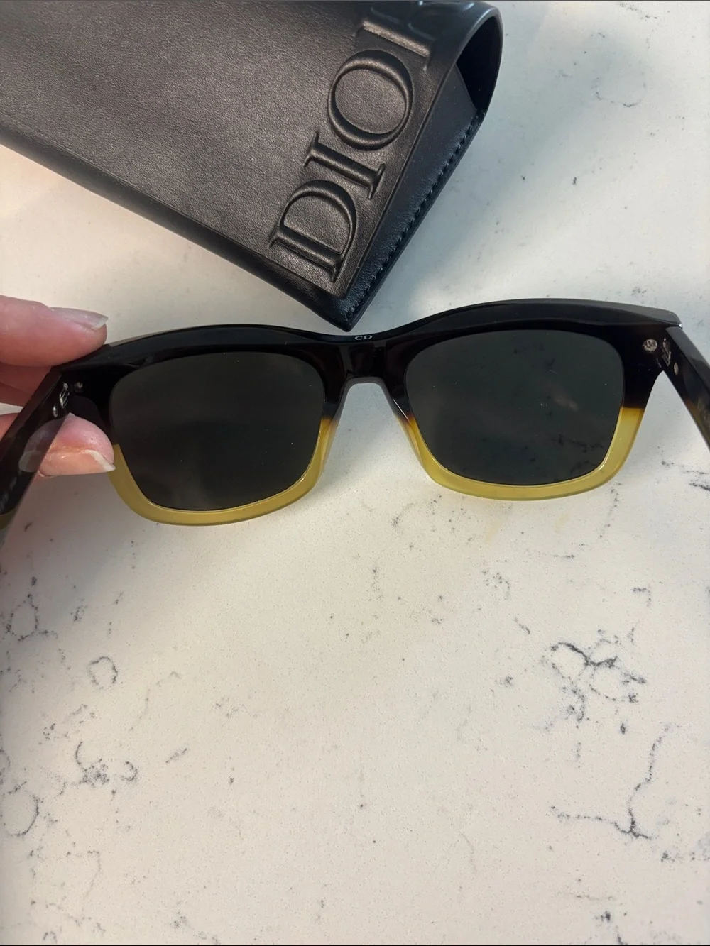 Dior Sunglasses - Black and Yellow like new condition